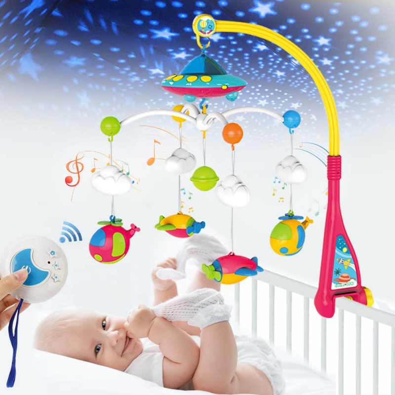Huanger Manège de lit pour bébé -Lumineux et Musical Mobile à prix