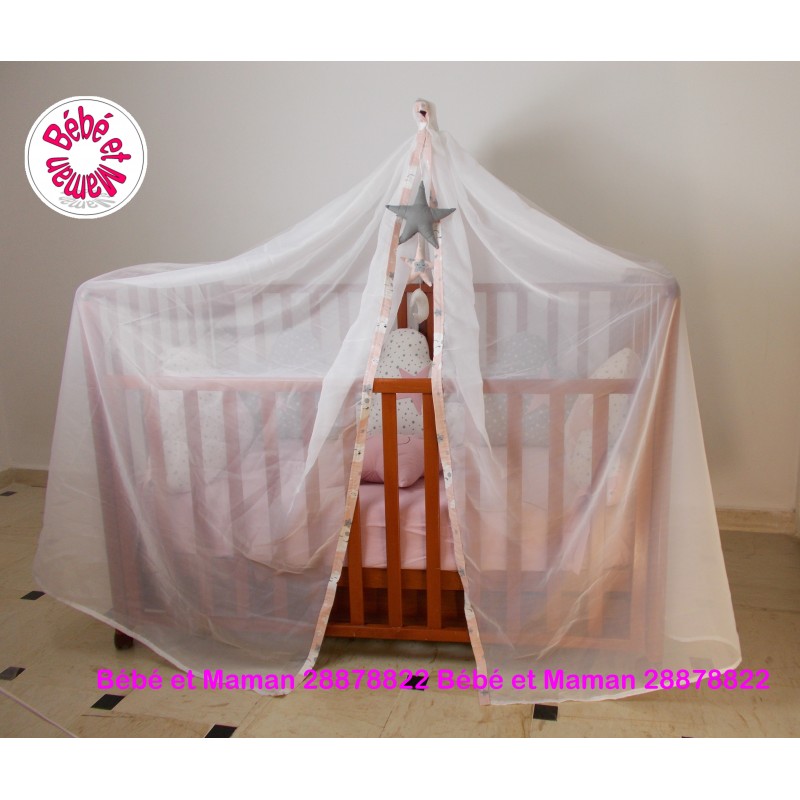 Moustiquaire Lit Bebe 5 Ciel En Rose