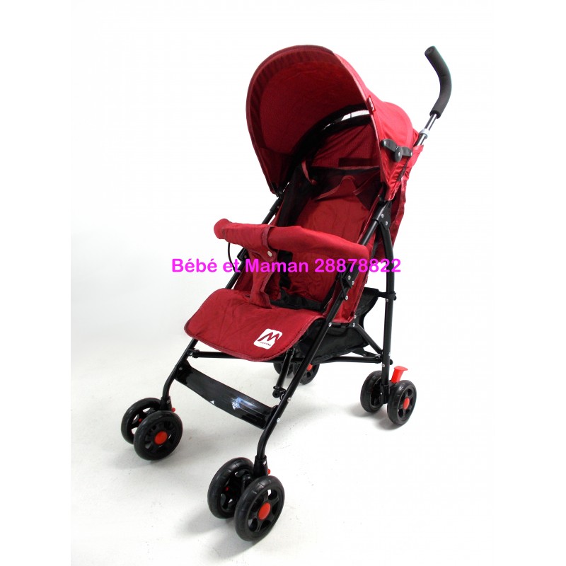 poussette canne rouge